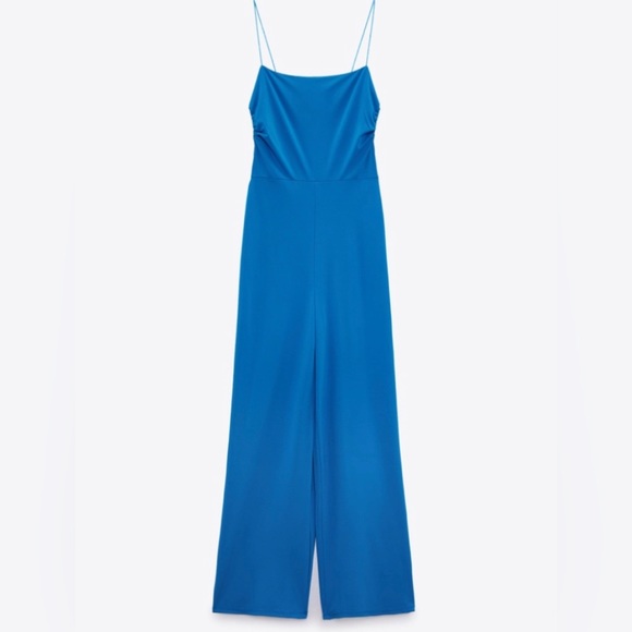(SOLD) ZARA Long Jumpsuit with Cut-outs 💙 - Picture 3 of 6